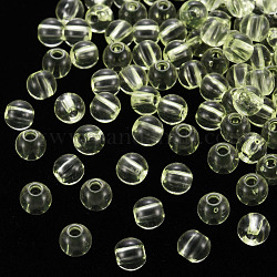 Perles en acrylique transparente, ronde, jaune clair, 6x5mm, Trou: 1.8mm, environ 4400 pcs/500 g