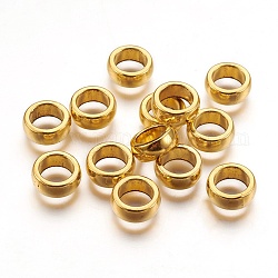 Tibetischen stil Abstandsperlen, Rondell, Bleifrei und cadmium frei, Antik Golden, 11x5 mm, Bohrung: 7.5 mm