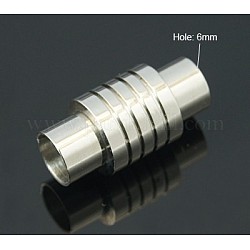 304 Magnetverschluss aus Edelstahl mit Klebeenden, Kolumne, Edelstahl Farbe, 20x10 mm, Bohrung: 6 mm