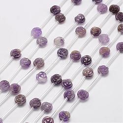 Natürlichen Amethyst Perlen, Rose, 10x5~9 mm, Bohrung: 1 mm