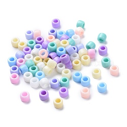 Opaque Acrylic Beads, Donut, Mixed Color, 8x6mm, Hole: 4mm, about 1950pcs/500g