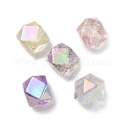 Placage uv perles acryliques irisées arc-en-ciel, polygone, couleur mixte, 15.5x19x19mm, Trou: 3mm
