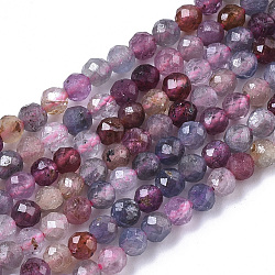 Fili di perle di rubino e zaffiro naturali, sfaccettato, tondo, 2~2.5mm, Foro: 0.6 mm, circa 158pcs/filo, 15.55 pollice (39.5 cm)