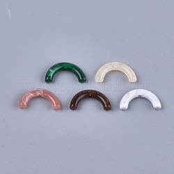 Acryl-Perlen, Nachahmung Edelstein-Stil, Regenbogen, Mischfarbe, 10.5x21x4 mm, Bohrung: 1.6 mm