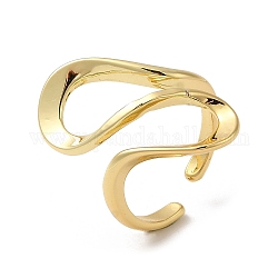 Polsini aperti in ottone, anello a nastro per donna, vero placcato oro 18k, 2~27mm, diametro interno: 17mm