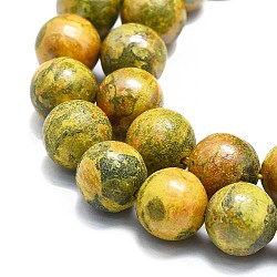 Brins de perles de réalgar naturel, ronde, 10~11mm, Trou: 1mm, Environ 37~39 pcs/chapelet, 15.35''~15.75'' (39~40 cm)