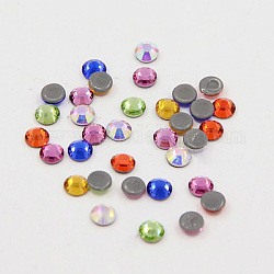 Glass Hotfix Rhinestone, Grade AA, Flat Back & Faceted, Flat Round, Mixed Color, SS12, 3.0~3.2mm, about 1440pcs/bag