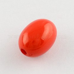 Perles acryliques opaques, ovale, rouge, 12x9mm, Trou: 2mm, environ 820 pcs/500 g