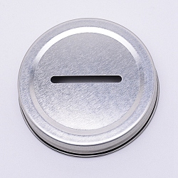Coperchi della banca della scanalatura della moneta della latta, coperchio del barattolo di vetro, argento, 7.2x1.4cm