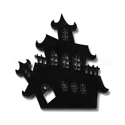 Pendenti acrilici opachi di Halloween, castello, 51x49x2mm, Foro: 1 mm