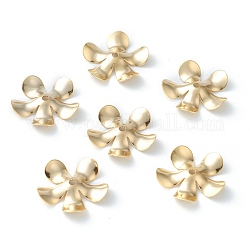 304 protezioni tallone in acciaio inox, 5 -petal, fiore, oro, 15x14.5x2.4mm, Foro: 1.2 mm
