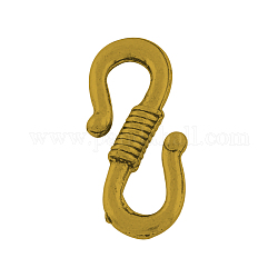 Tibetan Style Alloy S-Hook Clasps, Lead Free & Nickel Free, Antique Golden, 24x11.5x3mm, Hole: 4.5x7mm, about 380pcs/1000g