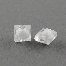 Transparent Acrylic Beads, Bead in Bead, Faceted, Cube, Clear, 8x7x7mm, Hole: 2mm, about 2100pcs/500g