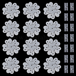 Nbeads 150 Stück 2 tragbare Balloncliphalter, Plastikblumenform & H-förmiger Latex, für Hochzeitsereignisdekorationen Geburtstagsfeierbedarf, weiß, 78x2 mm, Bohrung: 4 mm, 29x12.3x1.3 mm, Bohrung: 3 mm