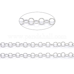 304 Stainless Steel Rolo Chains, Belcher Chains, Unwelded, with Spool, Stainless Steel Color,4x0.6mm, about 32.8 Feet(10m)/roll