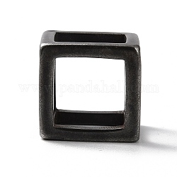 Pendentifs en 304 acier inoxydable avec placage sous vide, breloques de cube, noir, 21x21x21mm, diamètre intérieur: 15.5x15.5 mm