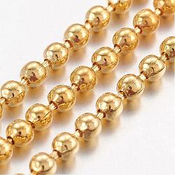 Catene di palla di ferro, catena di perle, saldato, con la bobina, nichel libero, oro, 2mm, circa 328.08 piedi (100 m)/rotolo