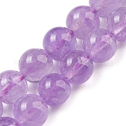 Chapelets de perles en améthyste naturelle, AA grade, ronde, 8mm, Trou: 0.9mm, Environ 46~49 pcs/chapelet, 15.16''~15.75'' (38.5~40 cm)