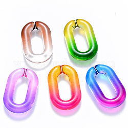 Zweifarbige transparente Acrylverbindungsringe, Quick-Link-Anschlüsse, zur Herstellung von Kabelketten, Oval, Mischfarbe, 31x19.5x5.5 mm, Innendurchmesser: 19.5x7.5 mm