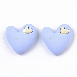 Cabochons di opaco resina, cuore, cielo azzurro, 19x20x8mm