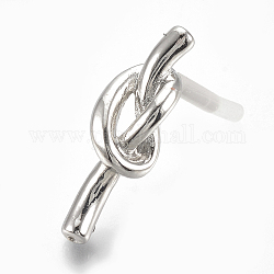 Accessoires de clous d'oreilles en alliage, avec épingles en acier, platine, 25x8mm, pin: 0.6 mm