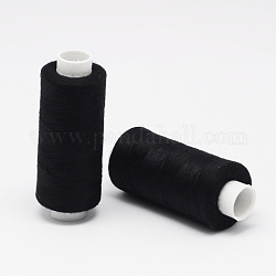 Polyester Sewing Thread, Black, 0.2mm, about 400yards/roll
