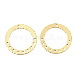Kronleuchter aus Messing Komponente Verbinder, runder Ringverbinder, echtes 18k vergoldet, 21x0.7 mm, Bohrung: 1.4 mm