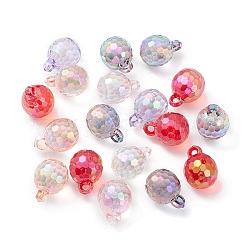 Acrylic Pendants, Iridescent, AB Color Plated, Ball, Mixed Color, 21.5x15.5~16mm
