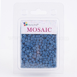 Стеклянная мозаика кабошоны, для поделок, имитация нефрита, квадратный, синие, 4.8x4.8x3.5 мм, о 200 г / коробка