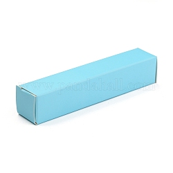 Складная коробка из крафт-бумаги, для упаковки помады, прямоугольные, голубой, 16.2x4x0.15 см