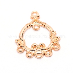 Alloy Chandelier Components Links, Round, Light Gold, 29x23x3mm, Hole: 1.5mm