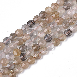 Natürliche sunstone Perlen Stränge, facettiert, Flachrund, 4x2.5 mm, Bohrung: 0.6 mm, ca. 101 Stk. / Strang, 15.35 Zoll (39 cm)