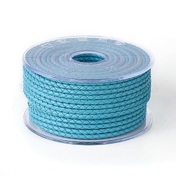 編み紐  革のアクセサリーコード  ジュエリーDIY製版材料  ダークターコイズ  3mm  約10.93ヤード（10m）/ロール