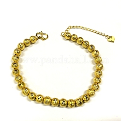 Bracelets en laiton Shegrace, avec des perles texturées, véritable 24k plaqué or, 6-1/2 pouce (16.5 cm)