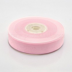 Polyester Velvet Ribbon for Gift Packing and Festival Decoration, Pink, 7/8 inch(23mm), about 25yards/roll(22.86m/roll)