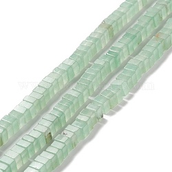 Chapelets de perles en aventurine vert naturel, cube, 6x6x1.5~3mm, Trou: 1.4mm, Environ 112~114 pcs/chapelet, 14.96~15.16 pouce (38~38.5 cm)
