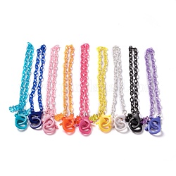 Collares personalizados de cadena de cable de plástico abs, cadenas de gafas, cadenas de bolsos, con cierres de pinza de langosta de plástico y colgantes de oso de resina, color mezclado, 19-1/8 pulgada (48.5 cm)