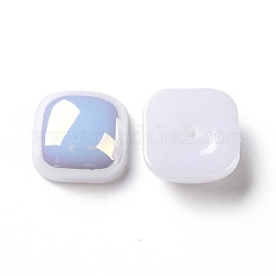 Perla d'imitazione plastica abs, ab colore placcato, quadrato, bianco, 12x12x5.5mm, Foro: 1.4 mm
