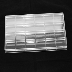 Contenants de perles en plastique, 24 compartiments, rectangle, clair, 240x163x26mm, compartiment: 39x36 mm