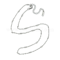304 Stainless Steel Column Link Chain Necklace for Men Women, Stainless Steel Color, 15.98 inch(40.6cm)