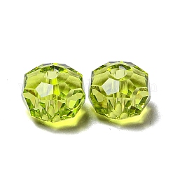 Perles en verre transparentes, facette, rondelle, olivine, 6x4mm, Trou: 1.2mm