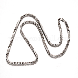 Colliers avec chaîne en 304 acier inoxydable, couleur inoxydable, 27.56 pouce (70 cm)