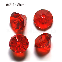 Imitazione branelli di cristallo austriaco, grado aaa, sfaccettato, diamante, rosso, 9.5~10x7~8mm, Foro: 0.9~1 mm
