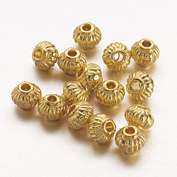 Perline di distanziatore stile tibetano, cadmio & nichel &piombo libero, lanterna, colore oro, circa5 mm di diametro, 4 mm di lunghezza, Foro: 1.5 mm
