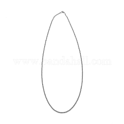 3.2mm 304 Stainless Steel Rolo Chain Necklace for Men Women, Belcher Chain Necklace, Stainless Steel Color, 24-1/4 inch(61.5cm)