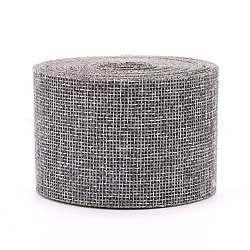 Polyester Imitation Linen Wrapping Ribbon, for Crafts Decoration, Dark Gray, 2 inch(50mm), about 5.47 Yards(5m)/Roll