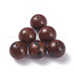 Natürliche Mahagoni Obsidian Perlen, Runde, 12 mm, Bohrung: 1 mm