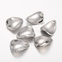 CCB Plastic teardrop, Pendants, Platinum, 20x15x4mm, Hole: 2mm