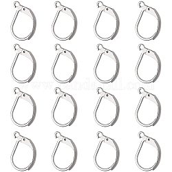 NBEADS 100 Pcs Lever Back Earrings, Stainless Steel Open Loop Leverback Hoops, French Hook Ear Wire for Earring Making