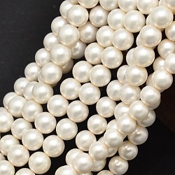 Nacre rondes surface mate rangées de perles, 6mm, Trou: 1mm, Environ 62 pcs/chapelet, 15.7 pouce